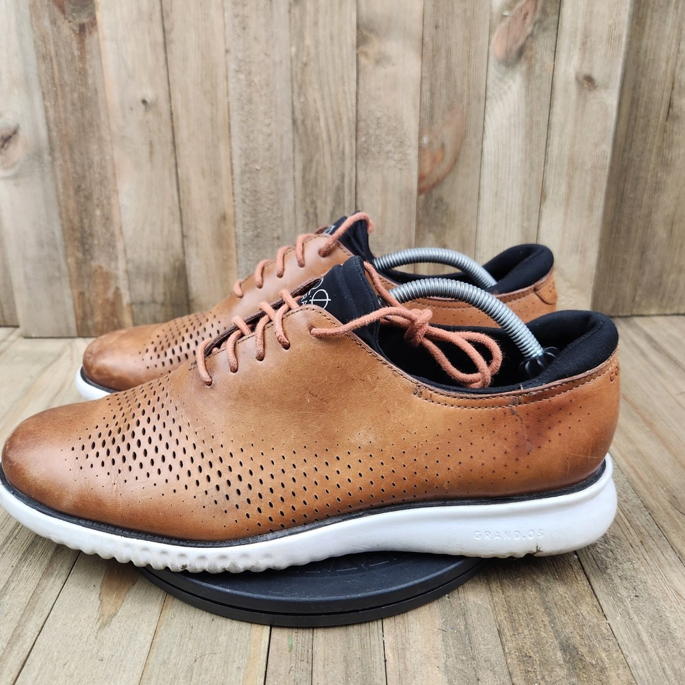 Cole Haan 2.ZeroGrand Oxford Shoes Mens 11.5 M Laser Wingtip British Tan C27879